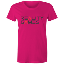 Load image into Gallery viewer, Reality Games AS Colour - Women's Maple Tee (Text Logo) - Reality Games Australia