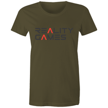 Load image into Gallery viewer, Reality Games AS Colour - Women's Maple Tee (Text Logo) - Reality Games Australia