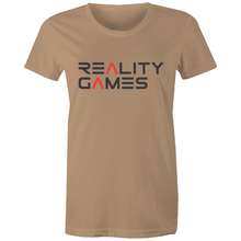 Load image into Gallery viewer, Reality Games AS Colour - Women's Maple Tee (Text Logo) - Reality Games Australia