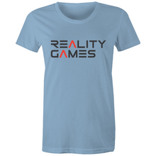 Load image into Gallery viewer, Reality Games AS Colour - Women's Maple Tee (Text Logo) - Reality Games Australia