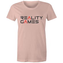 Load image into Gallery viewer, Reality Games AS Colour - Women's Maple Tee (Text Logo) - Reality Games Australia