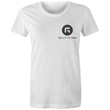 Load image into Gallery viewer, Reality Games AS Colour - Women&#39;s Maple Tee (Small Logo) - Reality Games Australia