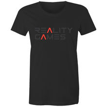Load image into Gallery viewer, Reality Games AS Colour - Women&#39;s Maple Tee (Text Logo) - Reality Games Australia