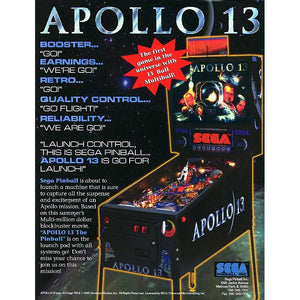 Sega Apollo 13 Pinball Machine - Reality Games Australia