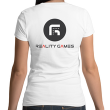 Load image into Gallery viewer, Reality Games AS Colour Bevel - Womens V-Neck T-Shirt (Limited Logo) - Reality Games Australia