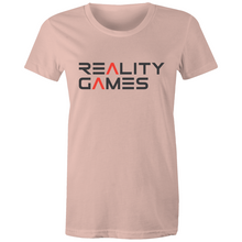 Load image into Gallery viewer, Reality Games AS Colour - Women&#39;s Maple Tee (Text Logo) - Reality Games Australia