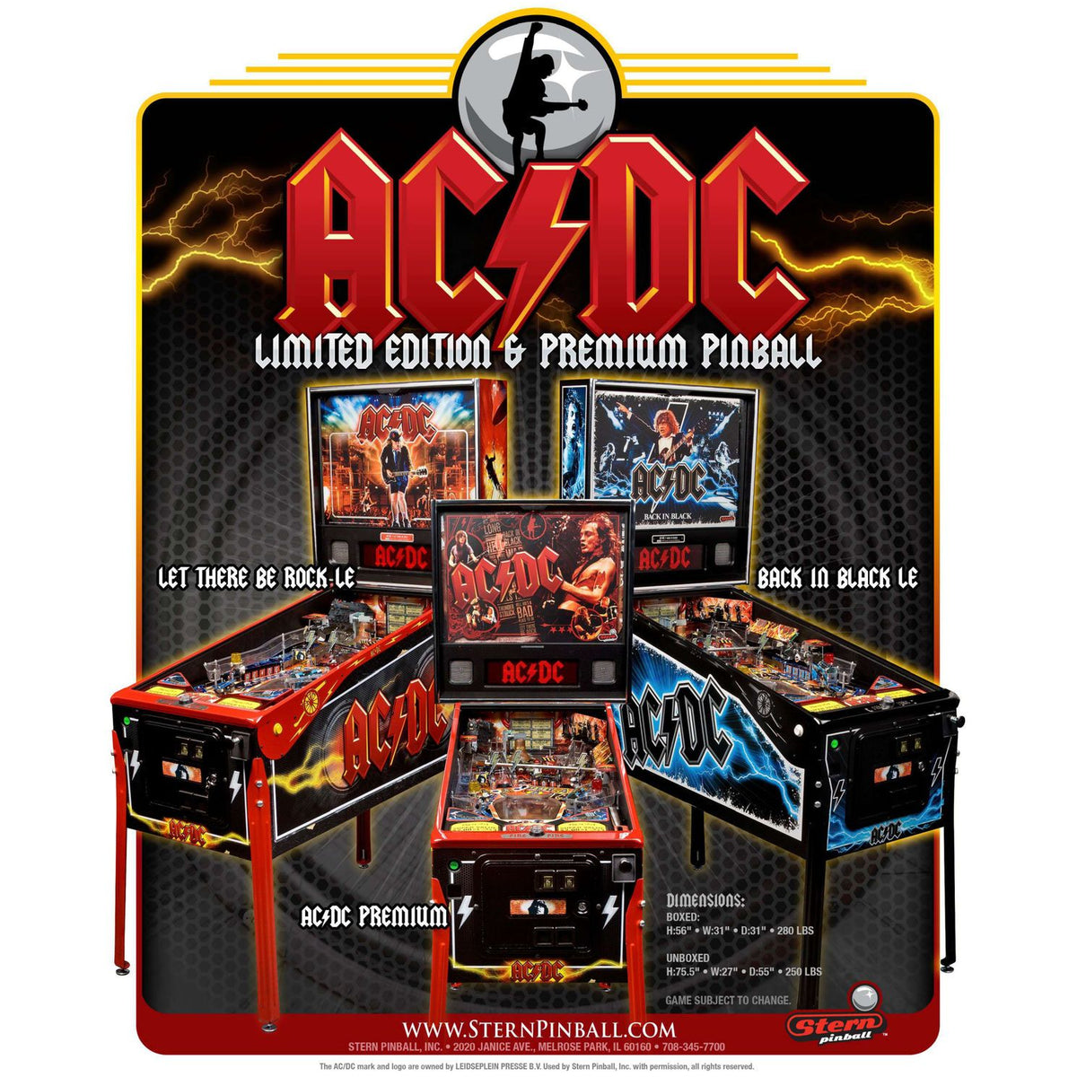 AC/DC Premium Vault Edition Pinball Machine | Reality Games Australia